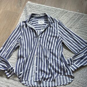 Rails Navy and White Striped Shirt